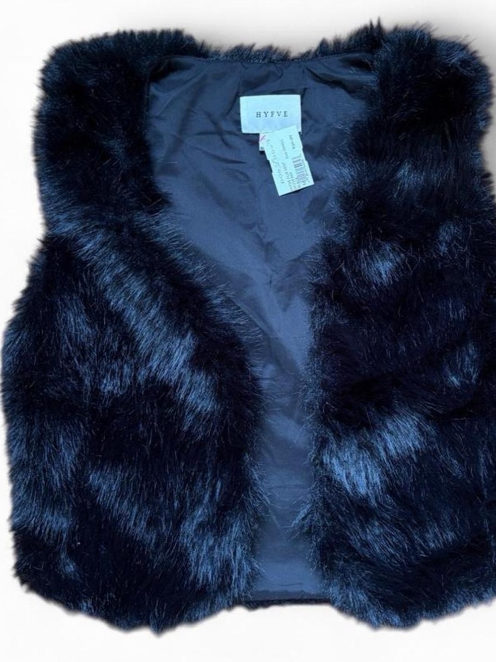 HYFVE Plush Faux Fur Vest in black